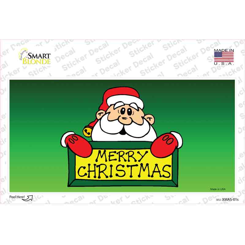 XMAS-01s-M Merry Christmas Santa Novelty Sticker Decal - Medium