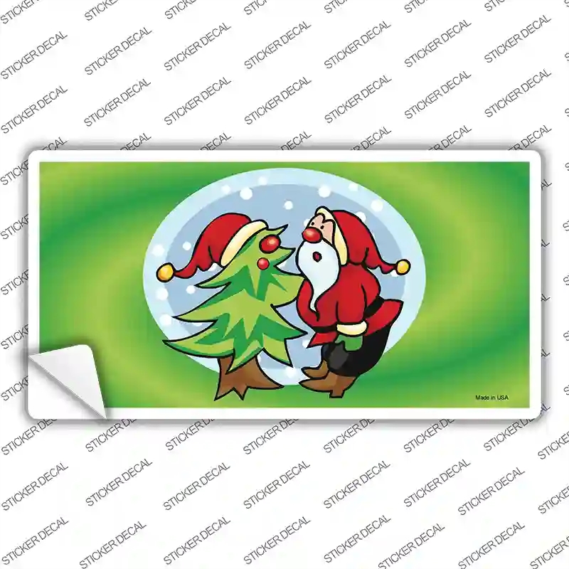 XMAS-08s-S Santa Snow Globe Novelty Sticker Decal - Small