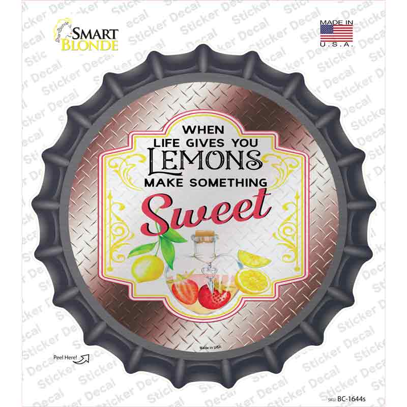 BC-1644s-M Make Something Sweet Burgundy Novelty Bottle Cap Sticker Decal - Medium