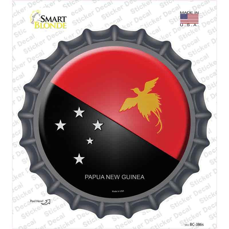 BC-386s-M Papua   Guinea Country Novelty Bottle Cap Sticker Decal - Medium