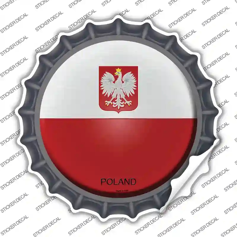BC-390s-S Poland Country Novelty Bottle Cap Sticker Decal - Small
