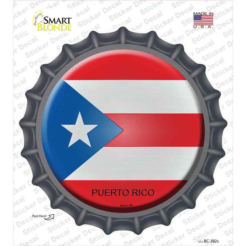 BC-392s-M Puerto Rico Country Novelty Bottle Cap Sticker Decal - Medium