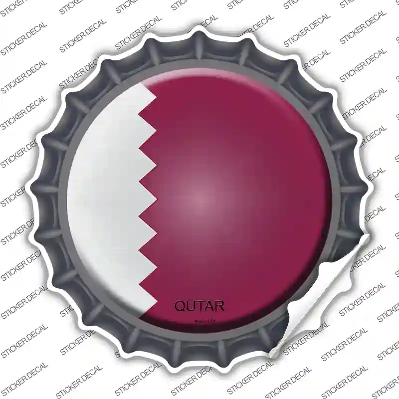 BC-393s-S Qatar Country Novelty Bottle Cap Sticker Decal - Small