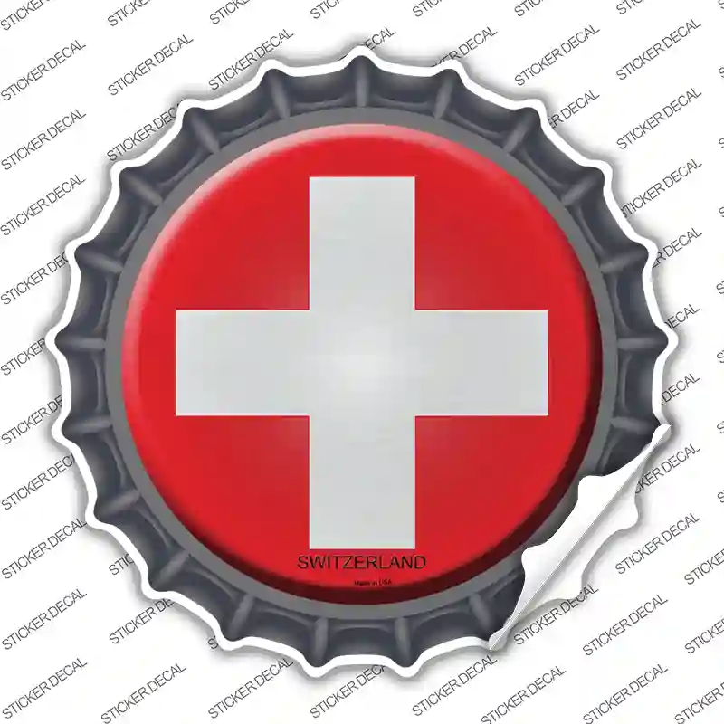 BC-433s-S Switzerland Country Novelty Bottle Cap Sticker Decal - Small