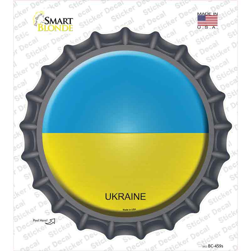 BC-459s-M Ukraine Country Novelty Bottle Cap Sticker Decal - Medium