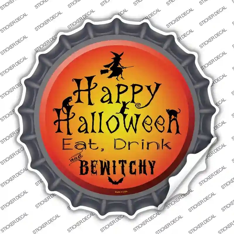 BC-506s-L Happy Halloween Novelty Bottle Cap Sticker Decal - Large