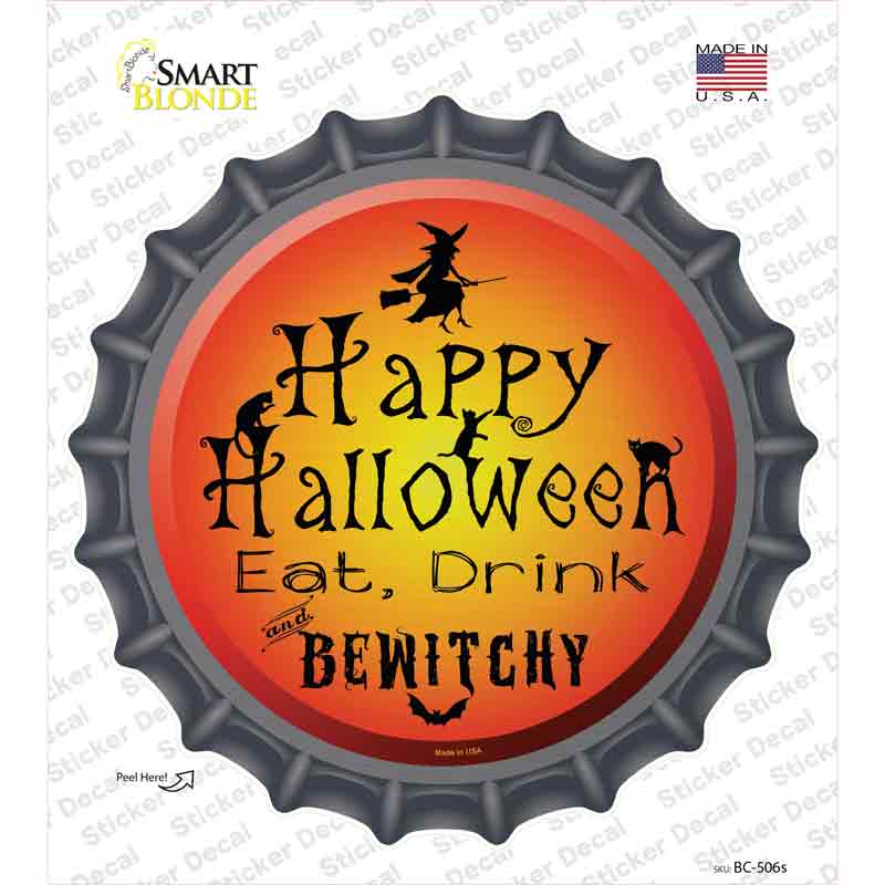 BC-506s-M Happy Halloween Novelty Bottle Cap Sticker Decal - Medium