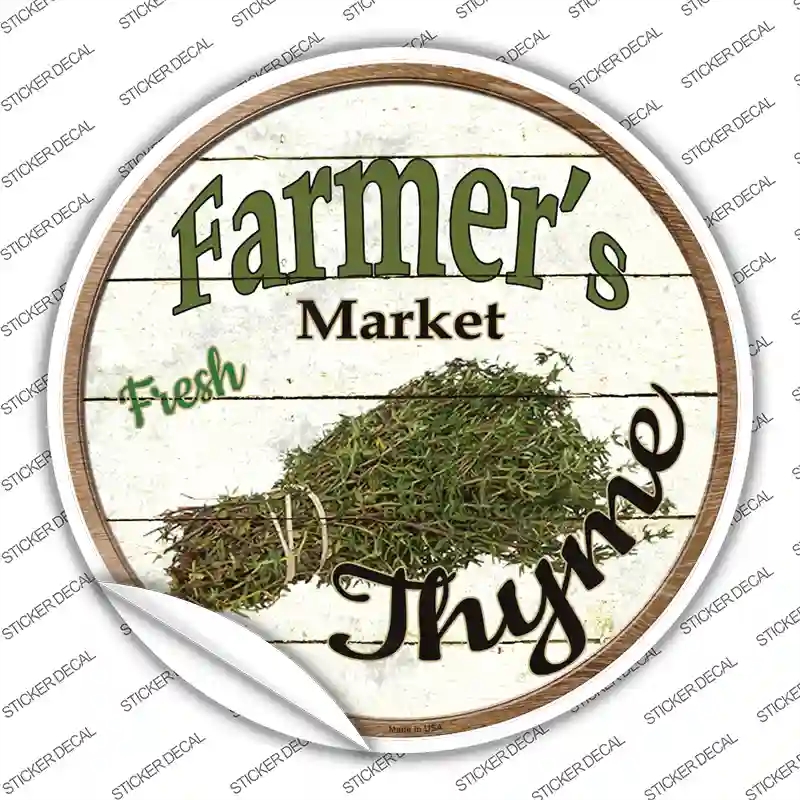 C-792s-S Farmers Market Thyme Novelty Circle Sticker Decal - Small