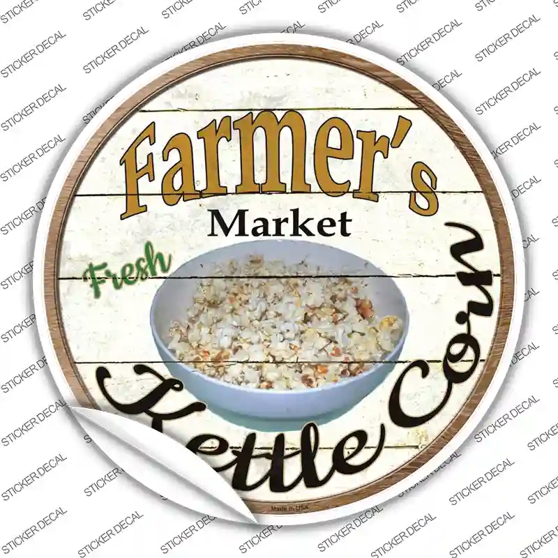 C-800s-XL Farmers Market Kettle Corn Novelty Circle Sticker Decal - Extra Large