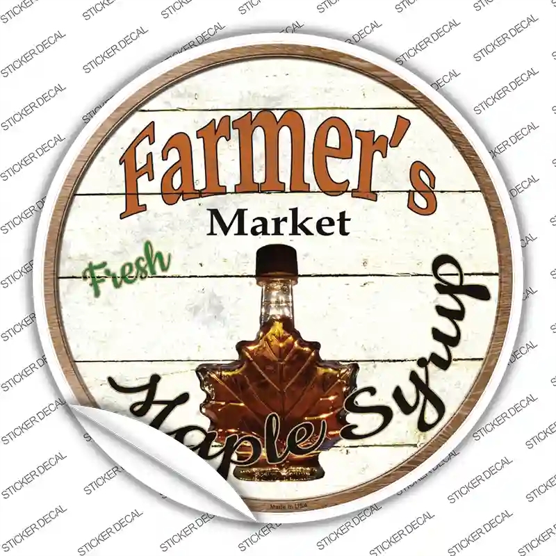 C-803s-XL Farmers Market Maple Syrup Novelty Circle Sticker Decal - Extra Large