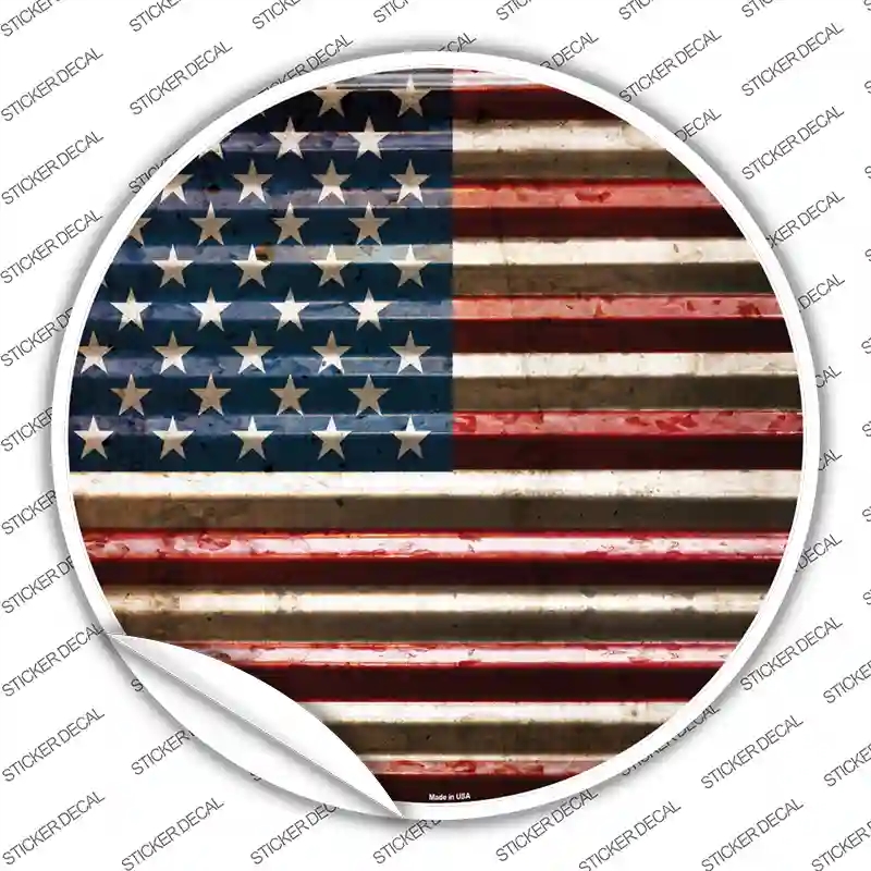 C-894s-S American Flag Novelty Circle Sticker Decal - Small