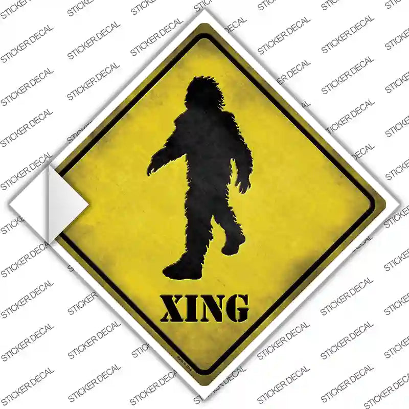 CX-018s-S Bigfoot Xing Novelty Diamond Sticker Decal - Small