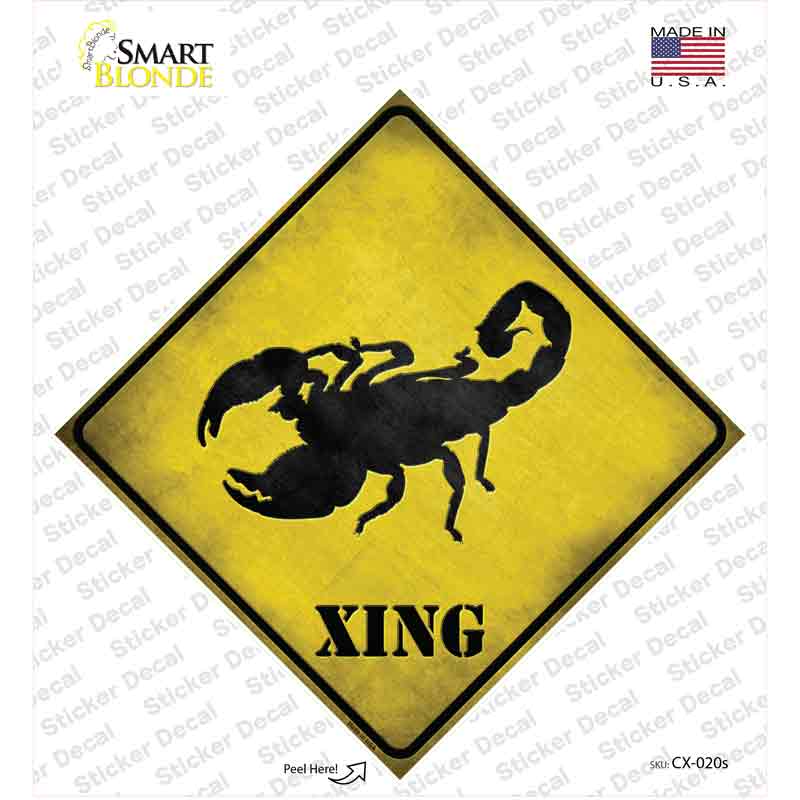 CX-020s-M Scorpion Xing Novelty Diamond Sticker Decal - Medium
