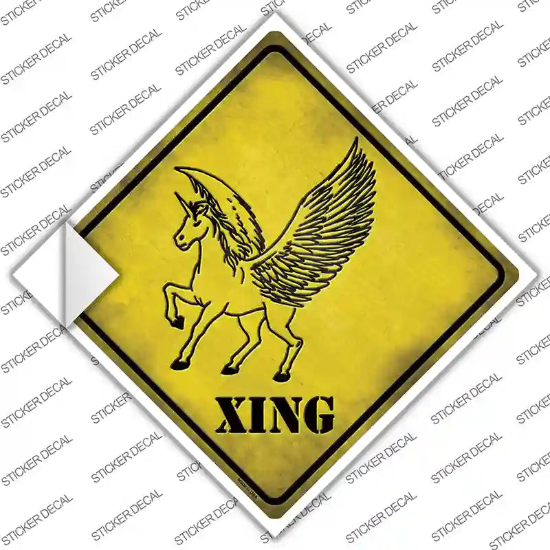 CX-074s-L Unicorn Xing Novelty Diamond Sticker Decal - Large