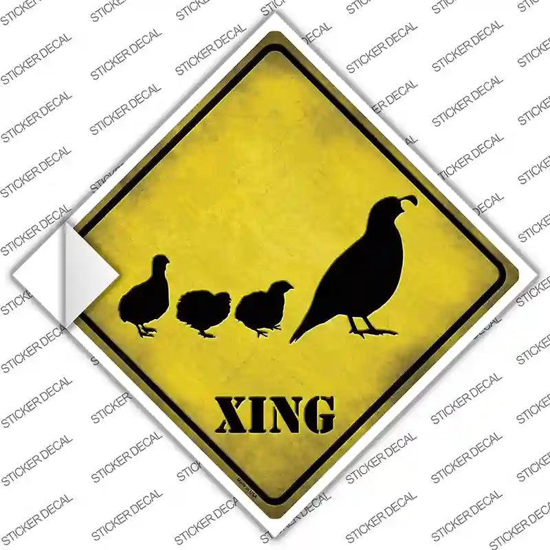 CX-361s-XL Quail Xing Novelty Diamond Sticker Decal - Extra Large