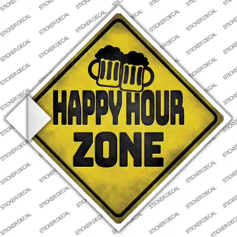 CX-637s-XL Happy Hour Zone Novelty Diamond Sticker Decal - Extra Large