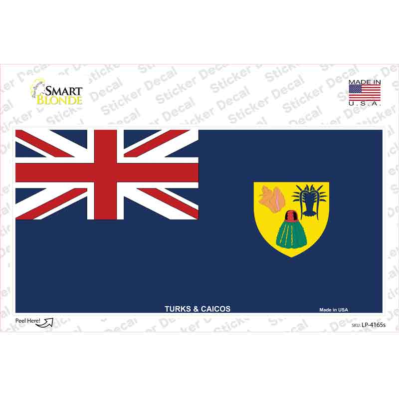 LP-4165s-M Turks & Caicos Flag Novelty Sticker Decal - Medium