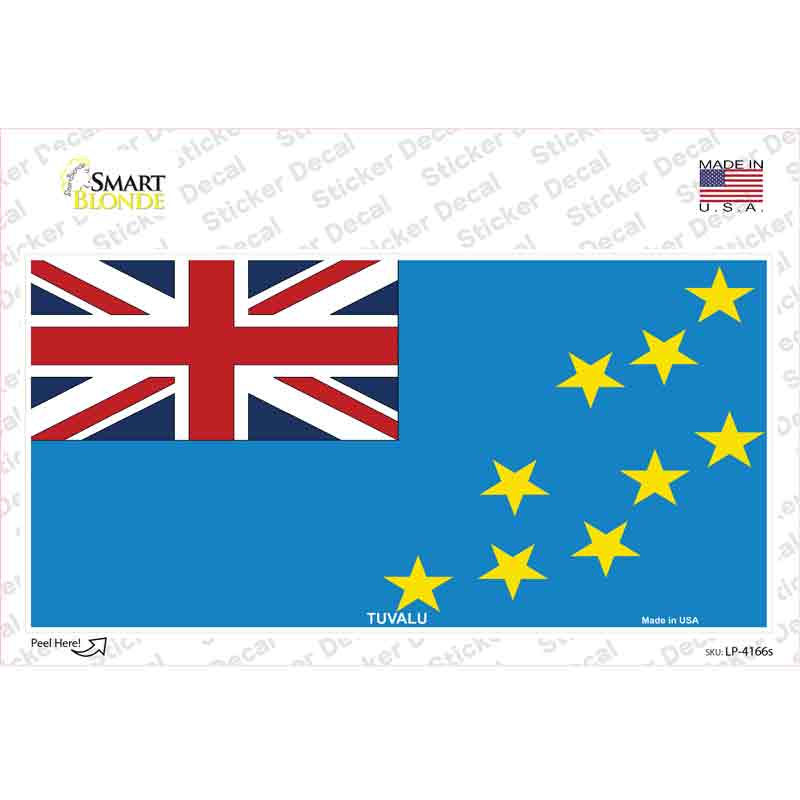 LP-4166s-M Tuvalu Flag Novelty Sticker Decal - Medium