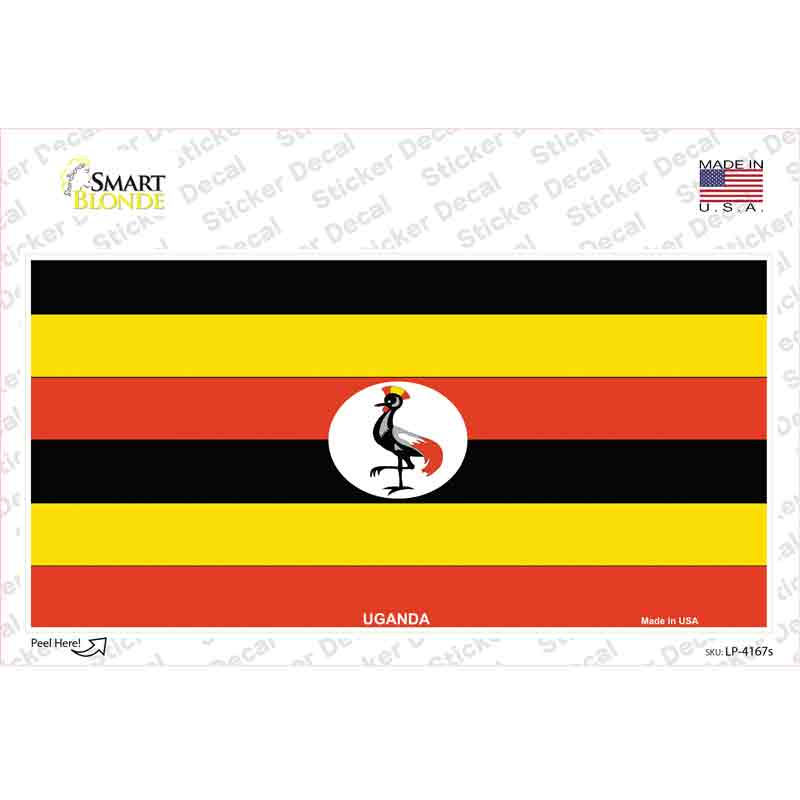 LP-4167s-M Uganda Flag Novelty Sticker Decal - Medium