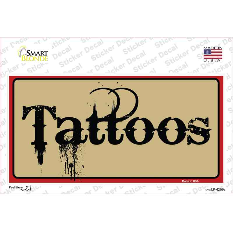 LP-4269s-M Tattoos Novelty Sticker Decal - Medium
