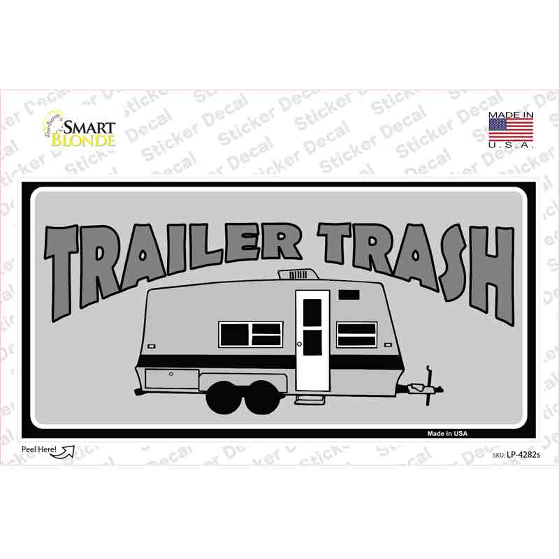 LP-4282s-M Trailer Trash Grey Novelty Sticker Decal - Medium
