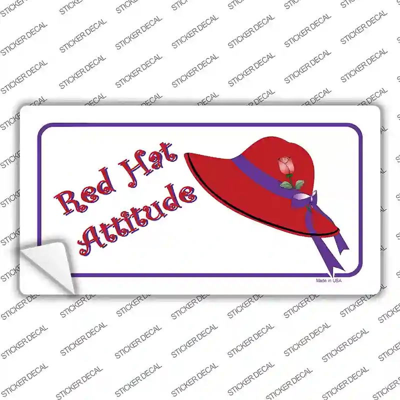 LP-438s-L Red Hat Attitude Novelty Sticker Decal - Large
