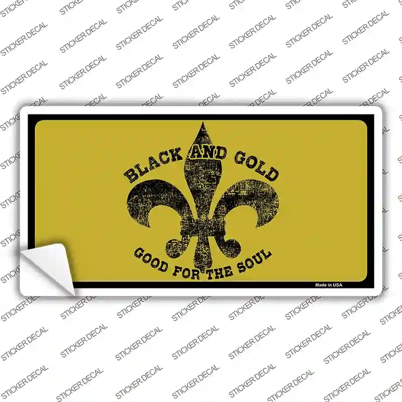 LP-4466s-L Saints Fleur De Lis Yellow Novelty Sticker Decal - Large