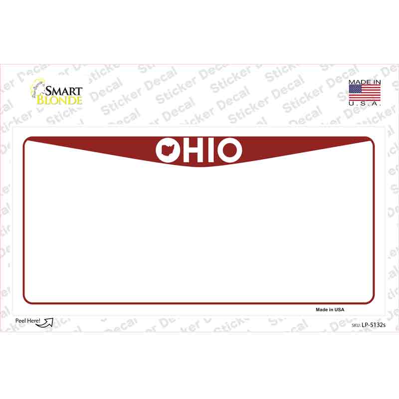 LP-5132s-M Ohio State Background Novelty Sticker Decal - Medium