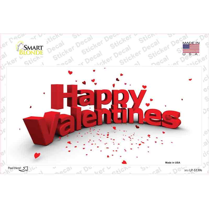 LP-5139s-M Happy Valentines Novelty Sticker Decal - Medium