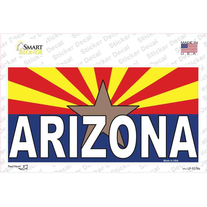 LP-5176s-M Arizona Flag White Novelty Sticker Decal - Medium