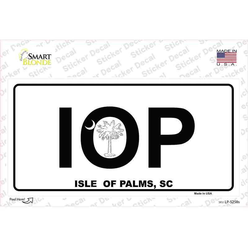 LP-5258s-M IOP Isle of Palms Novelty Sticker Decal - Medium