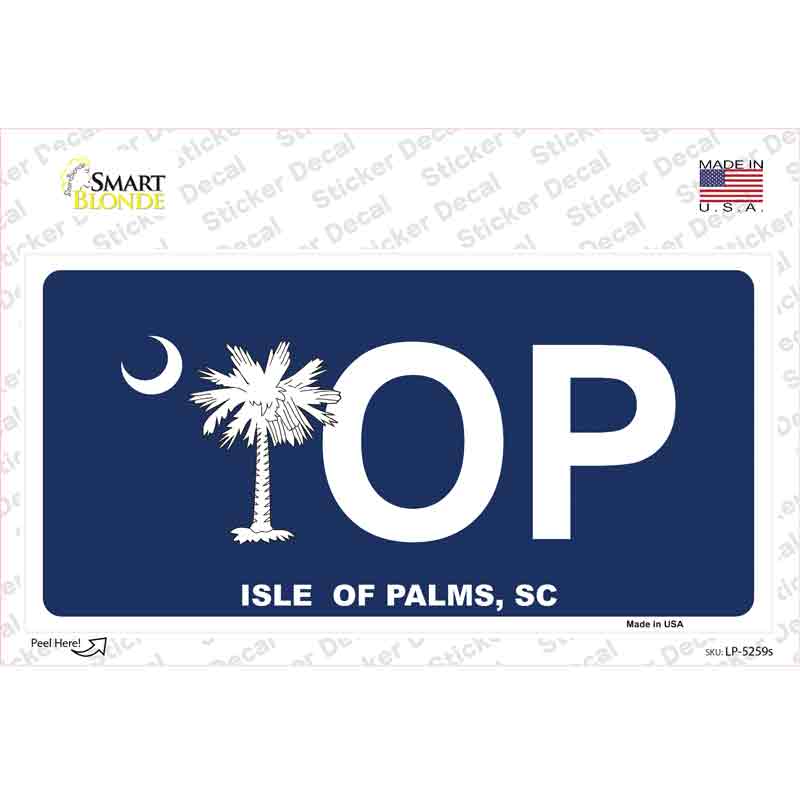 LP-5259s-M IOP Isle of Palms Blue Novelty Sticker Decal - Medium