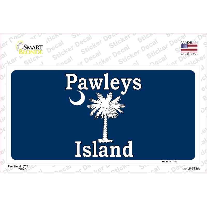 LP-5336s-M Pawleys Island Blue Novelty Sticker Decal - Medium