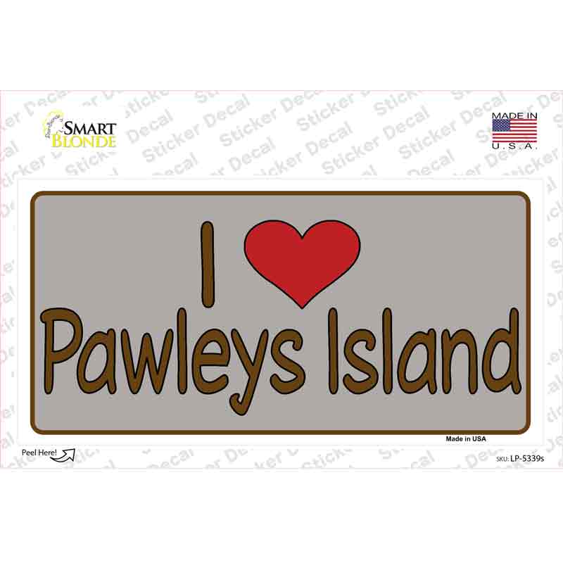 LP-5339s-M Love Pawleys Island Novelty Sticker Decal - Medium