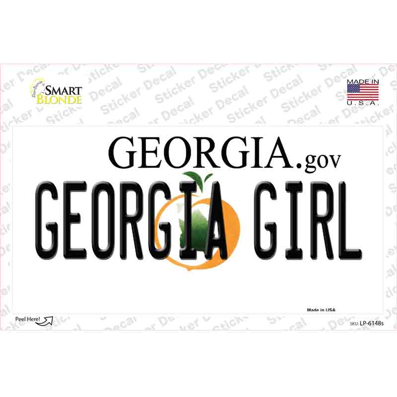 LP-6148s-M Georgia Girl Novelty Sticker Decal - Medium