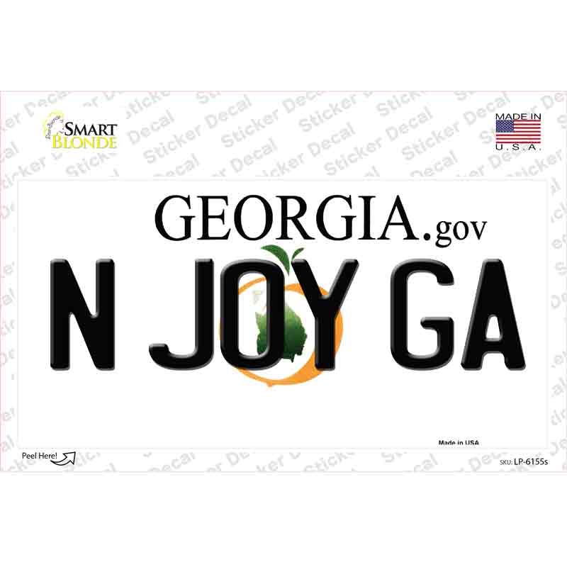 LP-6155s-M N Joy Ga Georgia Novelty Sticker Decal - Medium