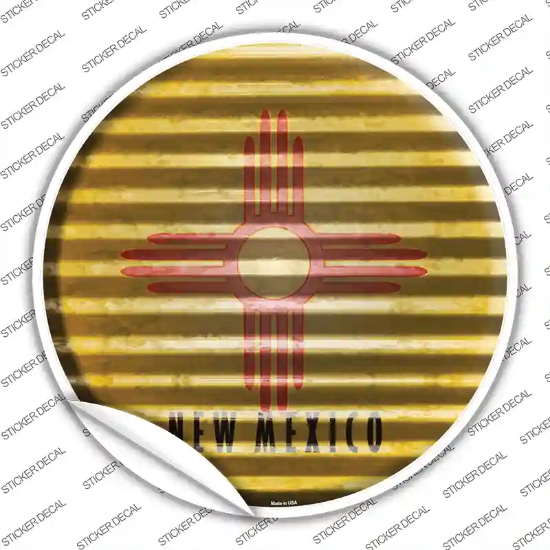 C-941s-S   Mexico Flag Corrugated Novelty Circle Sticker Decal - Small