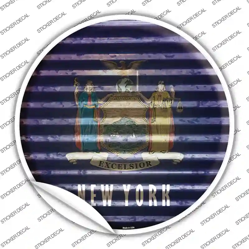 C-942s-XL   York Flag Corrugated Novelty Circle Sticker Decal - Extra Large