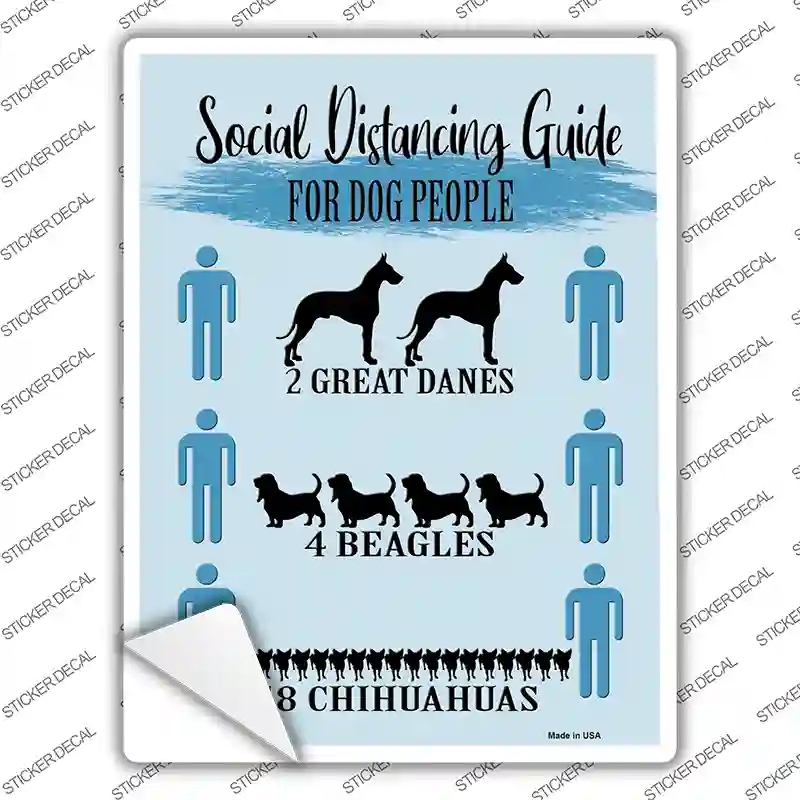 P-3102s-S Social Distancing for Dog People Novelty Rectangle Sticker Decal - Small