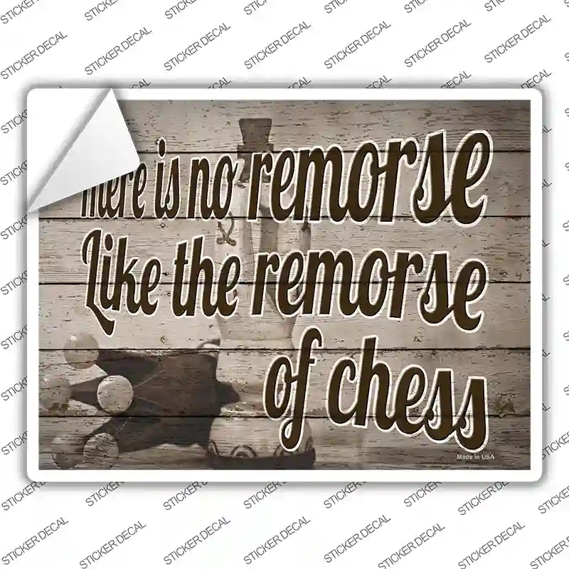 P-3155s-S The Remorse of Chess Novelty Rectangle Sticker Decal - Small