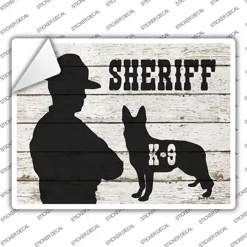 P-3322s-L Sheriff K9 Novelty Rectangle Sticker Decal - Large