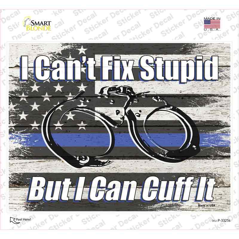P-3325s-M I Cant Fix Stupid Novelty Rectangle Sticker Decal - Medium