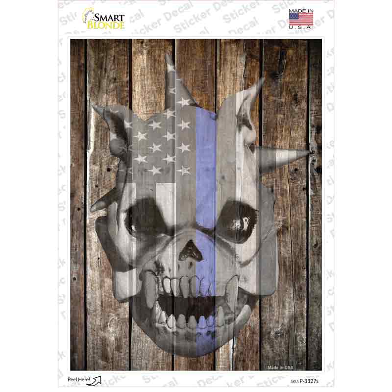 P-3327s-M Police Demon Dog Novelty Rectangle Sticker Decal - Medium