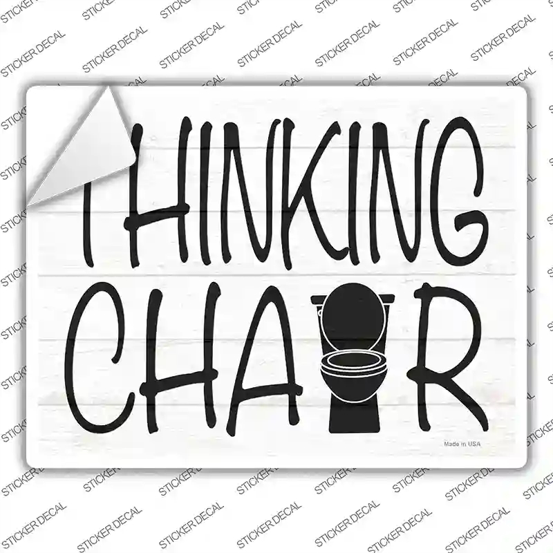 P-3411s-XL Thinking Chair Novelty Rectangle Sticker Decal - Extra Large