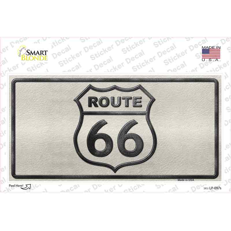 LP-097s-M Route 66 Shield White Novelty Sticker Decal - Medium