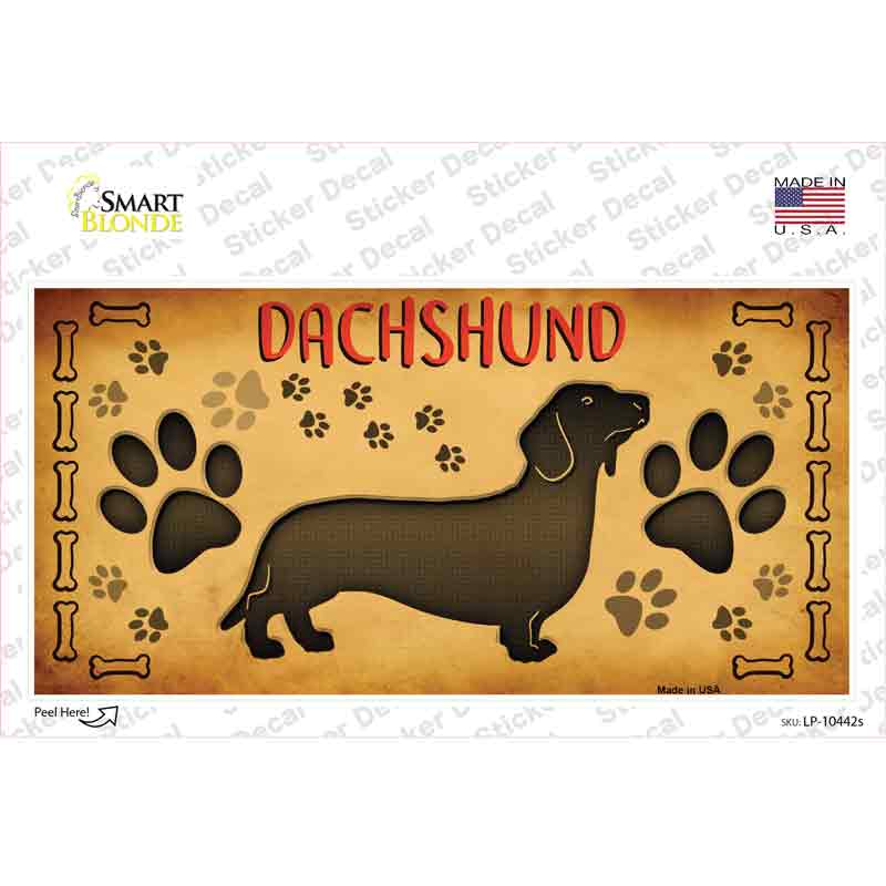 LP-10442s-M Dachshund Novelty Sticker Decal - Medium