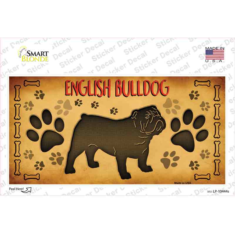 LP-10444s-M English Bulldog Novelty Sticker Decal - Medium