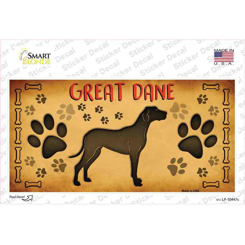 LP-10447s-M Great Dane Novelty Sticker Decal - Medium