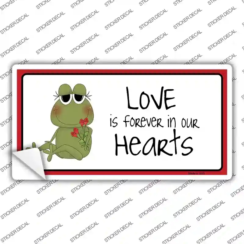 LP-5018s-S Love in Our Hearts Frog Novelty Sticker Decal - Small