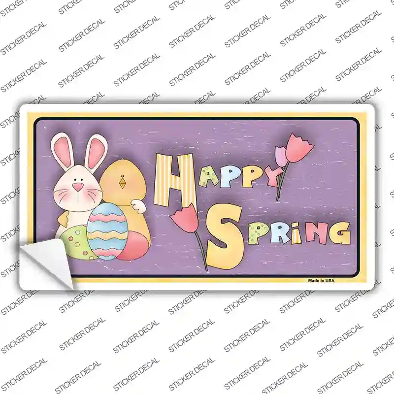 LP-5022s-S Happy Spring Yellow Novelty Sticker Decal - Small